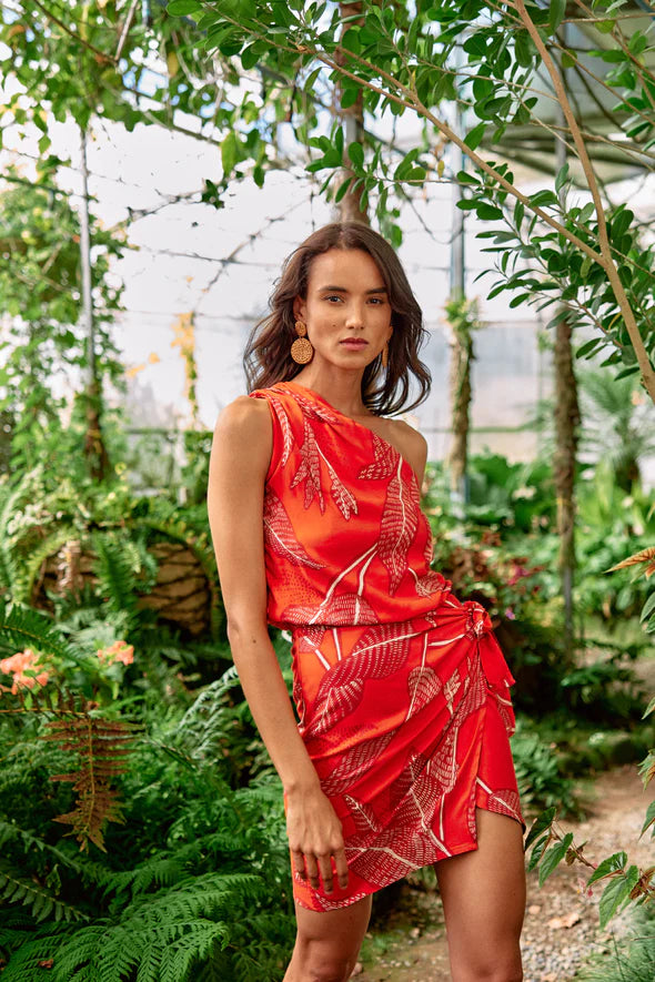 Karua short dress red print latin america sustainable