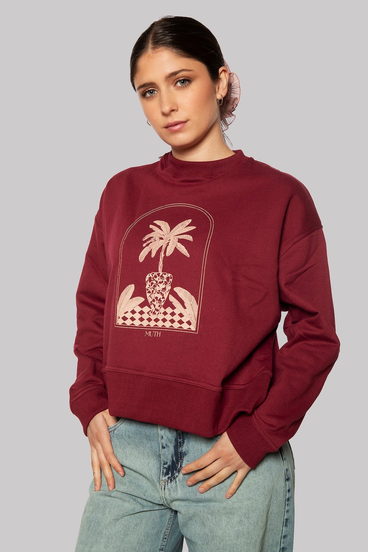 Selem Cowl Neck Cotton Sweatshirt