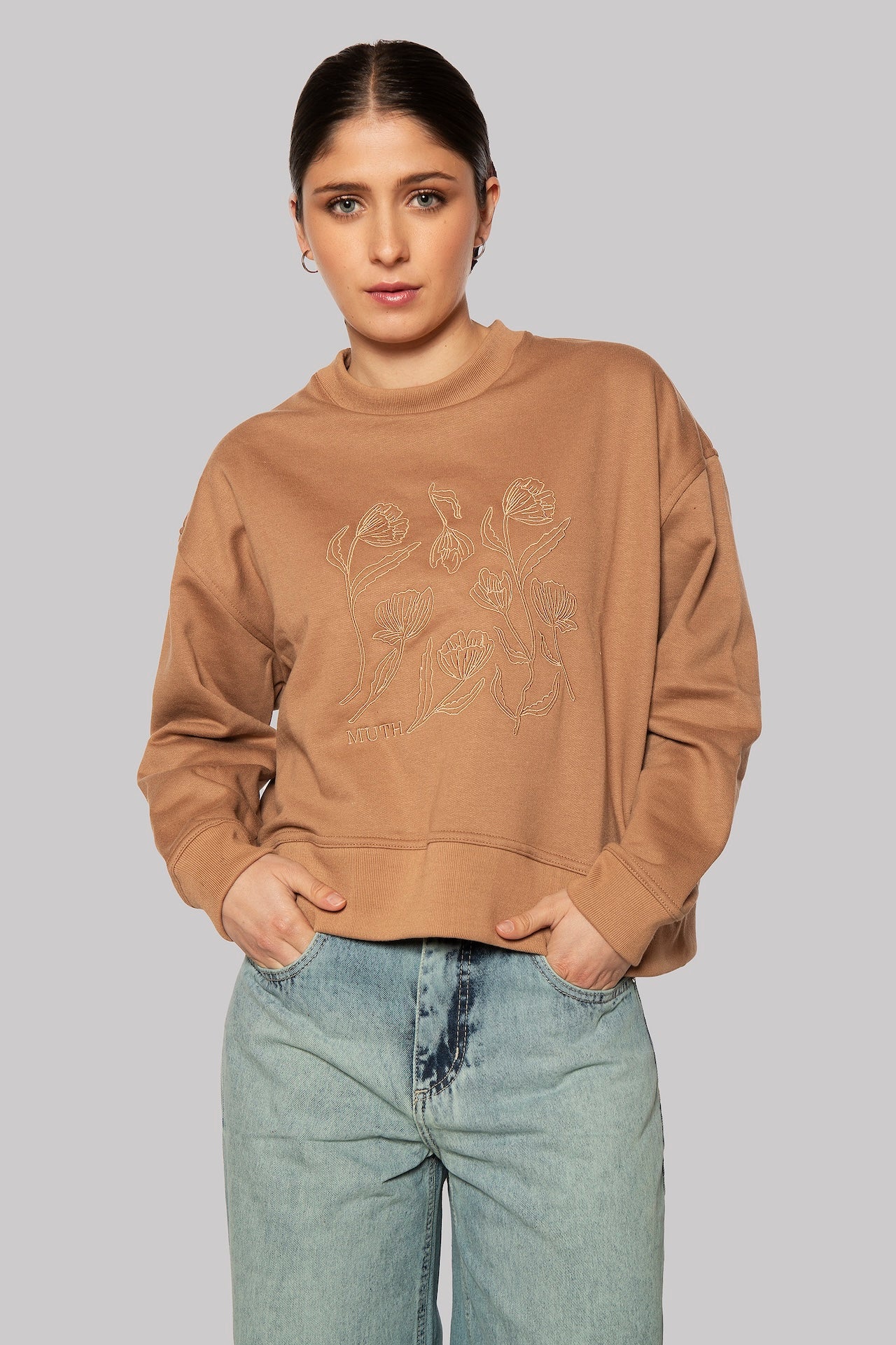 Selem Cowl Neck Cotton Sweatshirt