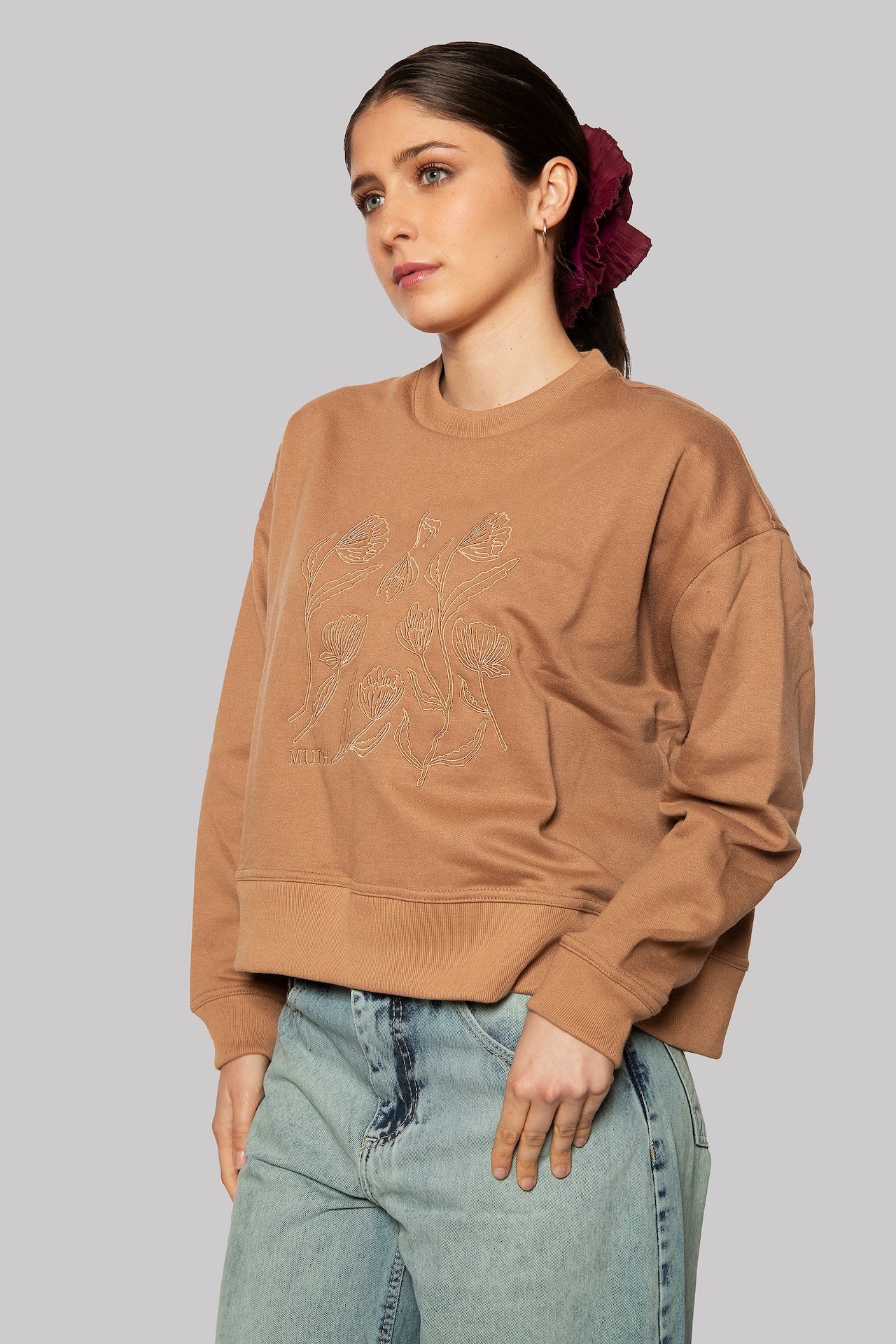 Selem Cowl Neck Cotton Sweatshirt