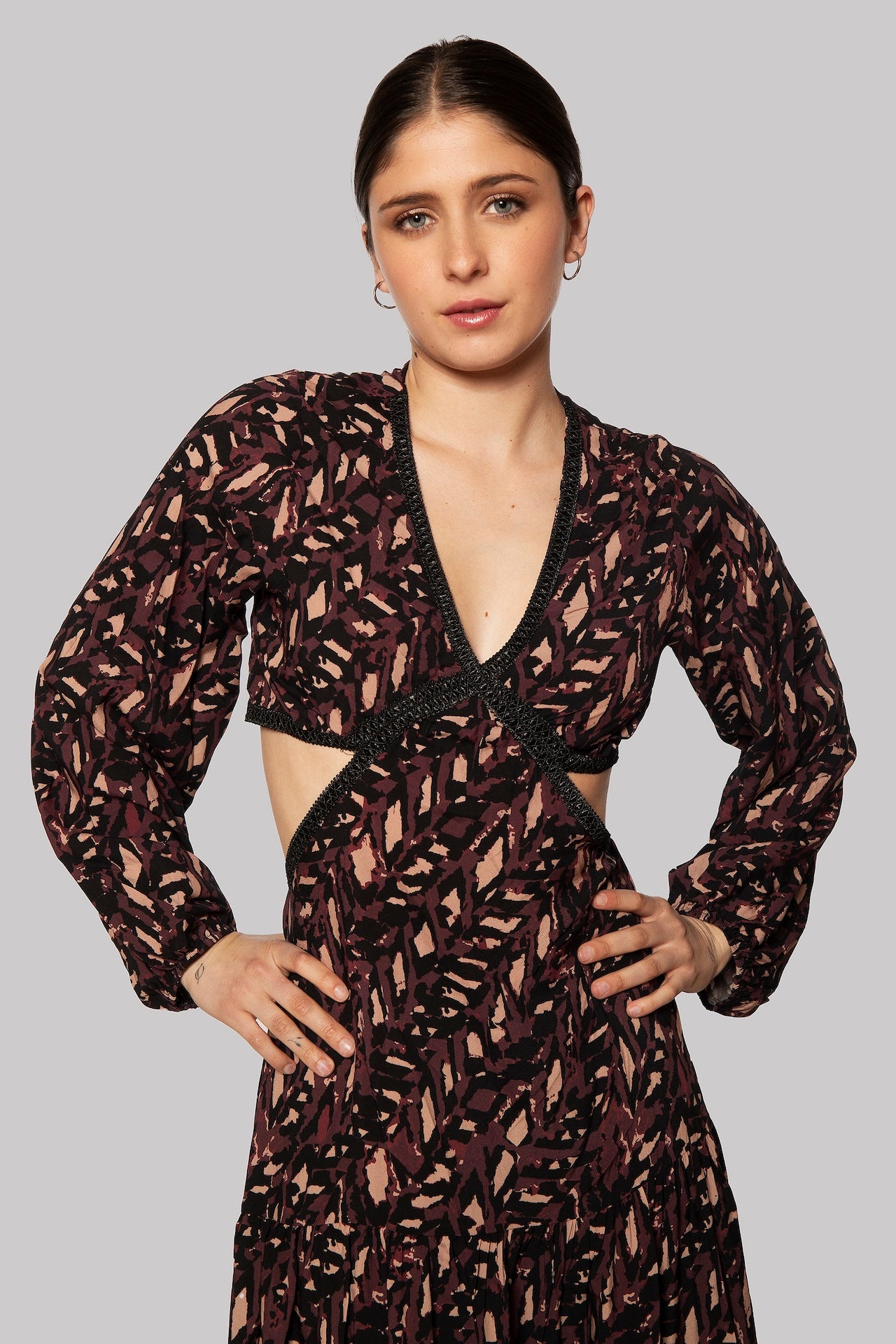 Sawan V-Neck Viscose Long Sleeve Dress - Karua Sawan V-Neck Viscose Long Sleeve Dress - Karua