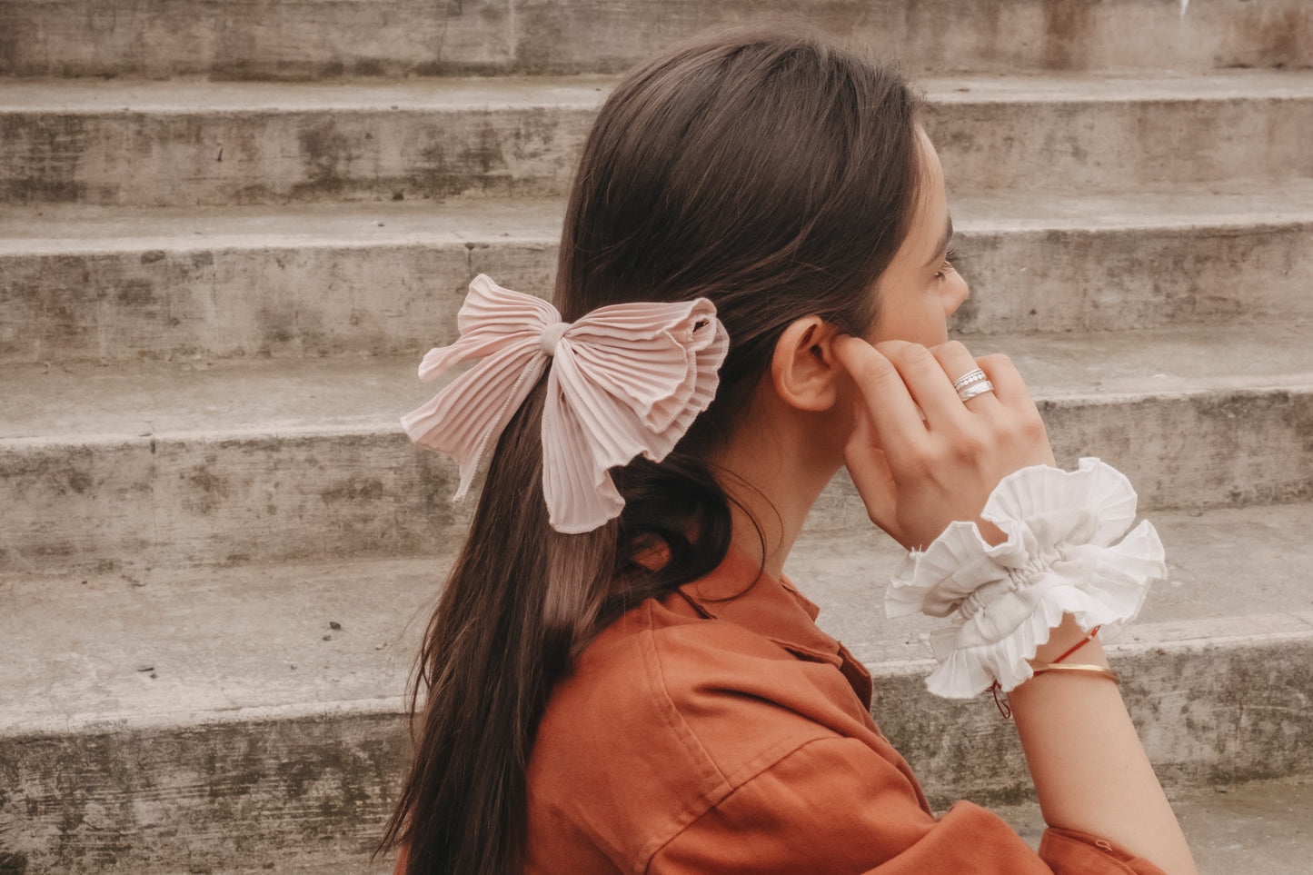 Rosewood Espiga Bow Hair Barrette