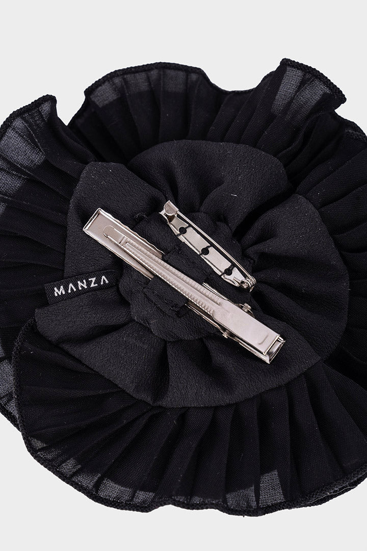 Black Bamba Flower Hair Barrette