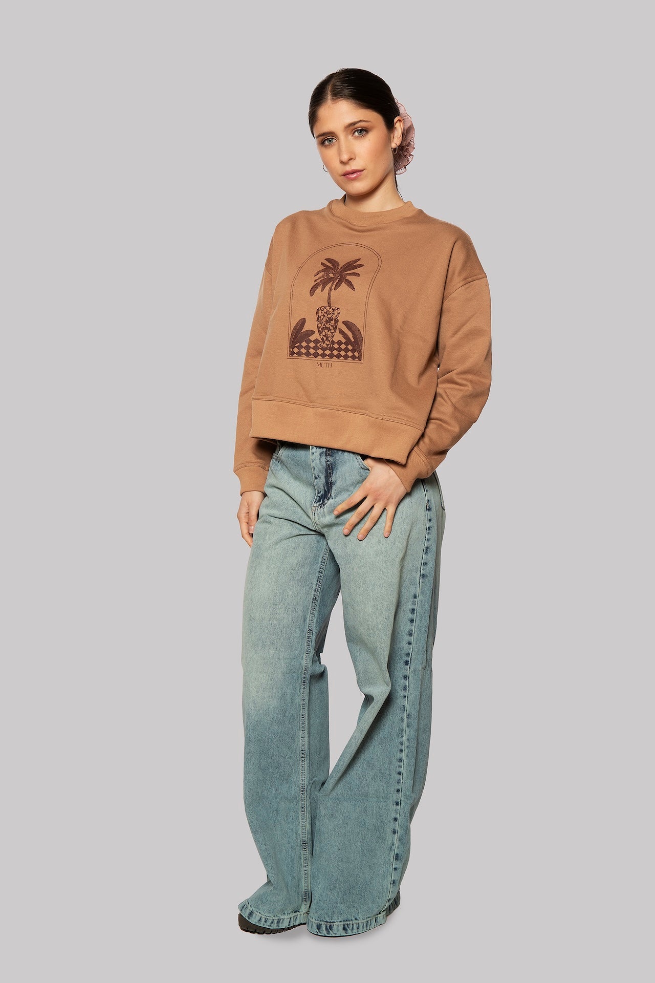 Selem Cowl Neck Cotton Sweatshirt