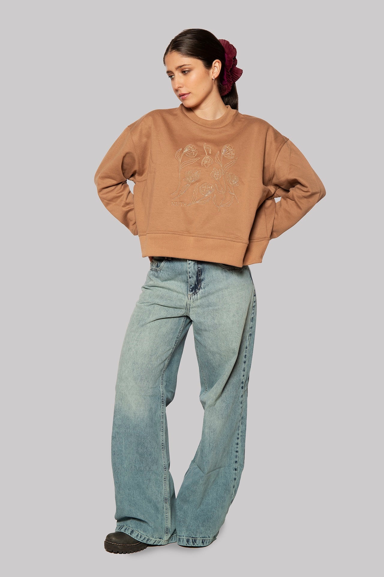 Selem Cowl Neck Cotton Sweatshirt