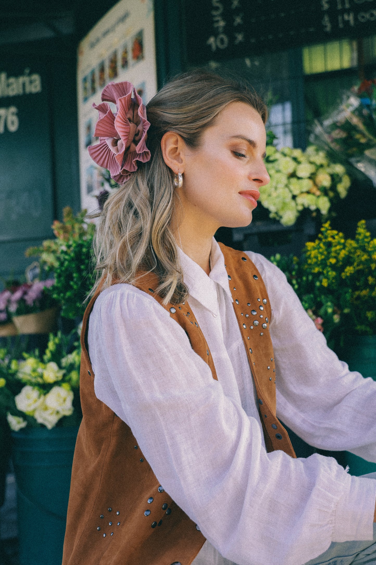 Rosewood Bamba Flower Hair Barrette